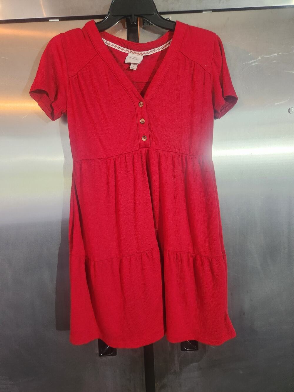 Knox Rose Red Short Sleeve Tiered Babydoll Dress Size S Only 1 in stock